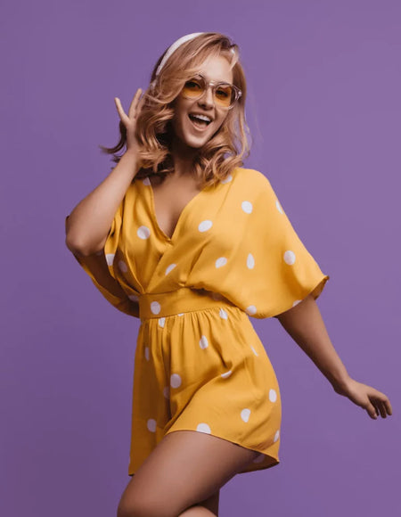 Yellow & White Linen Printed Jumpsuit